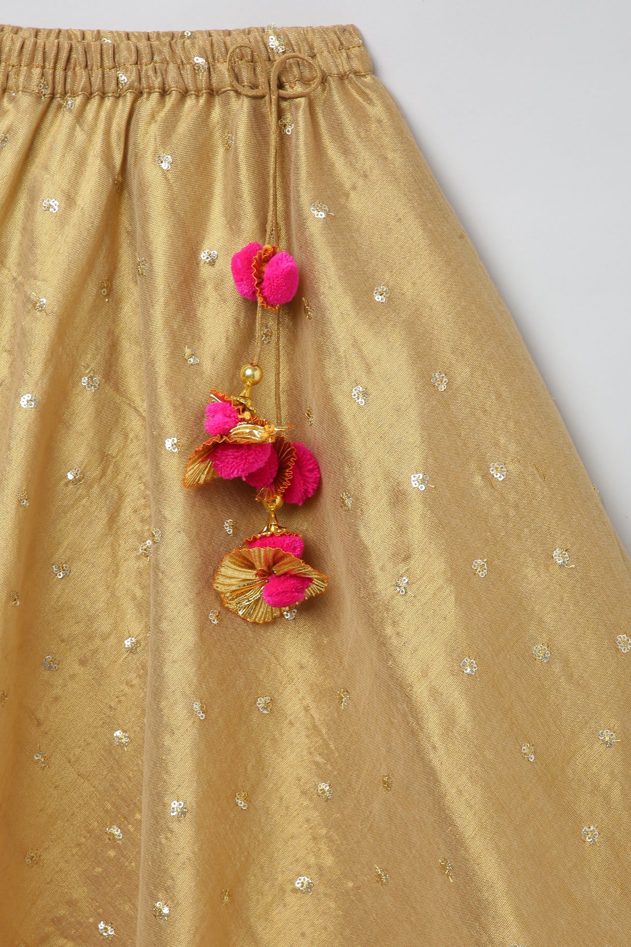 3Pcs Gold Lehenga Set