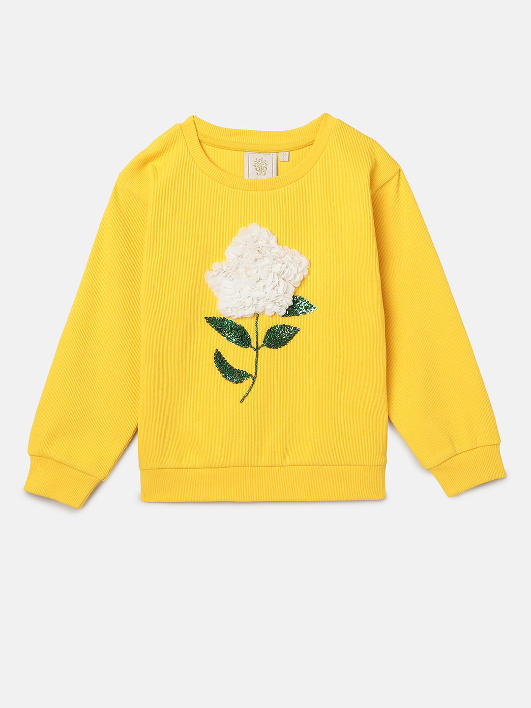 BYB PREMIUM YELLOW COTTON ELASTANE SWEAT SHIRT FOR GIRLS