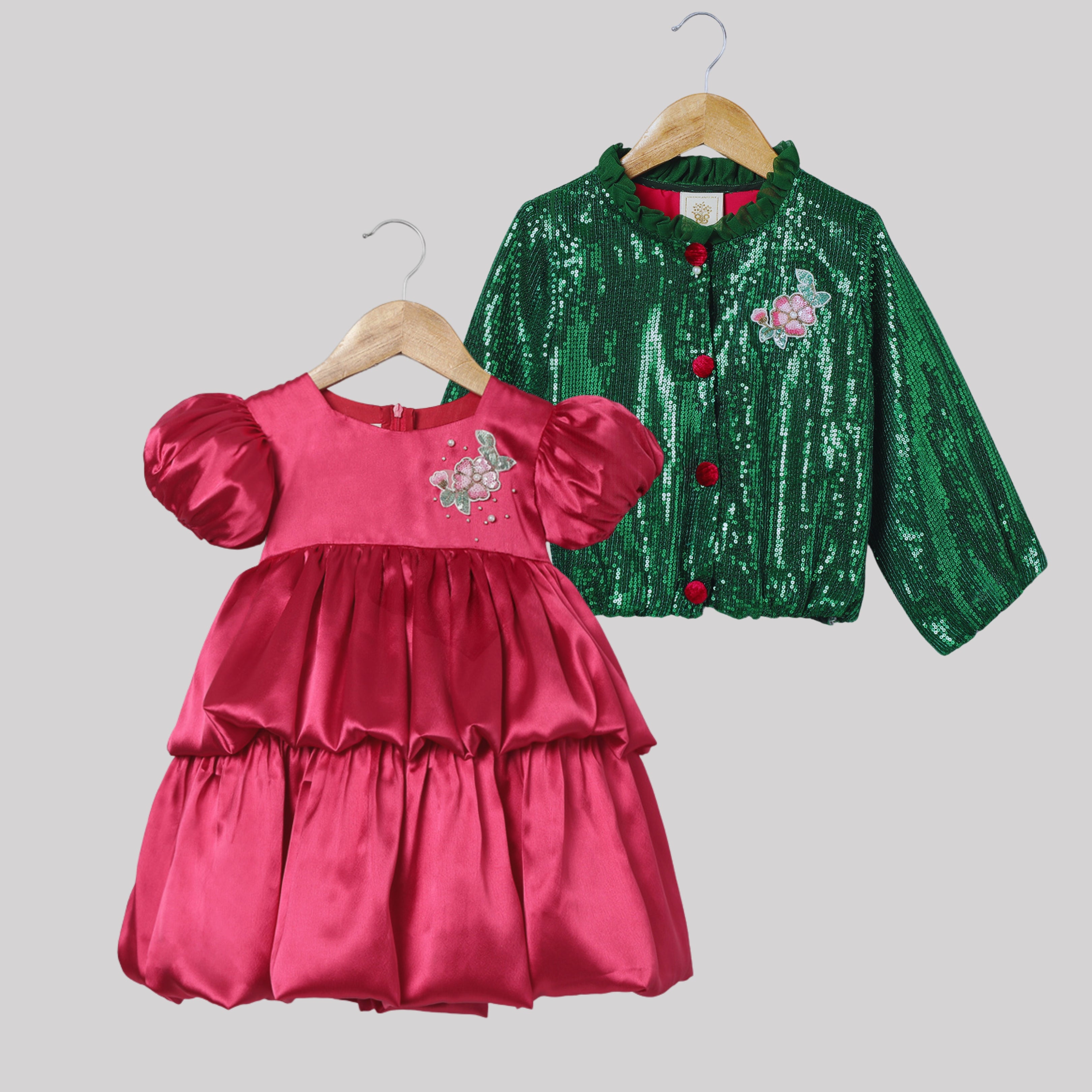 BYB PREMIUM SEQUINS DRESS AND JACKET FOR GIRLS