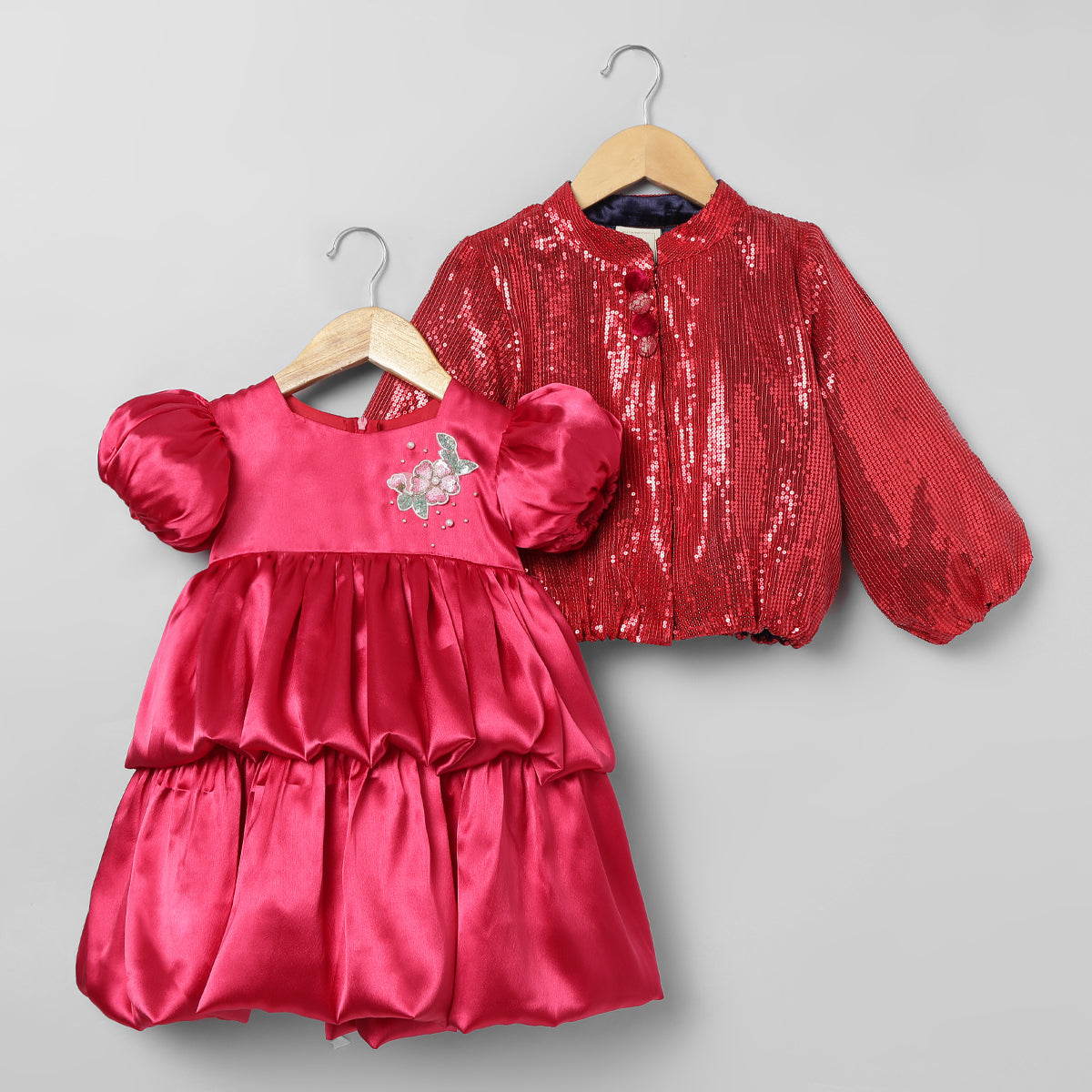 BYB PREMIUM SEQUINS DRESS AND JACKET FOR GIRLS