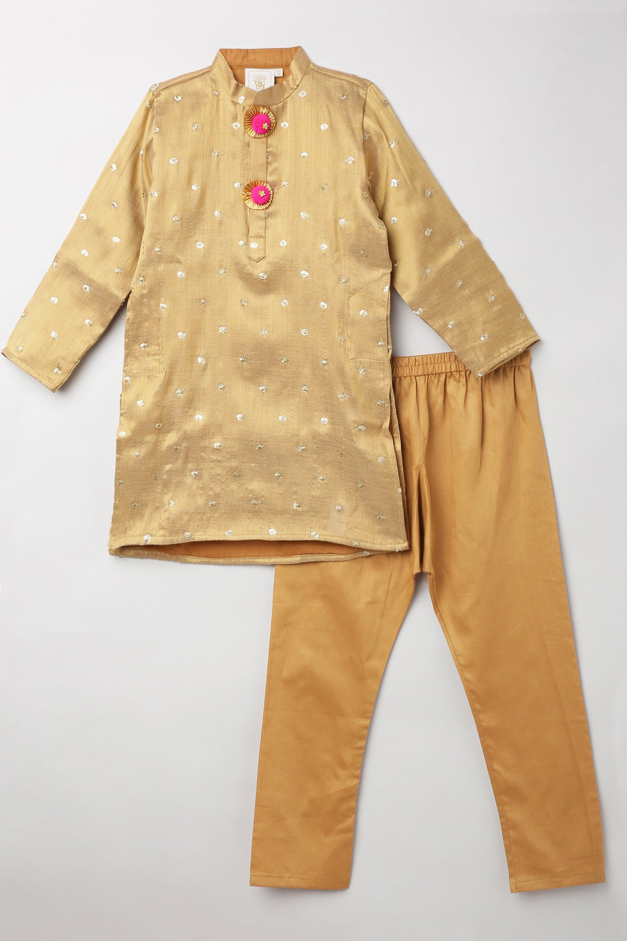 2Pcs Gold Kurta Set