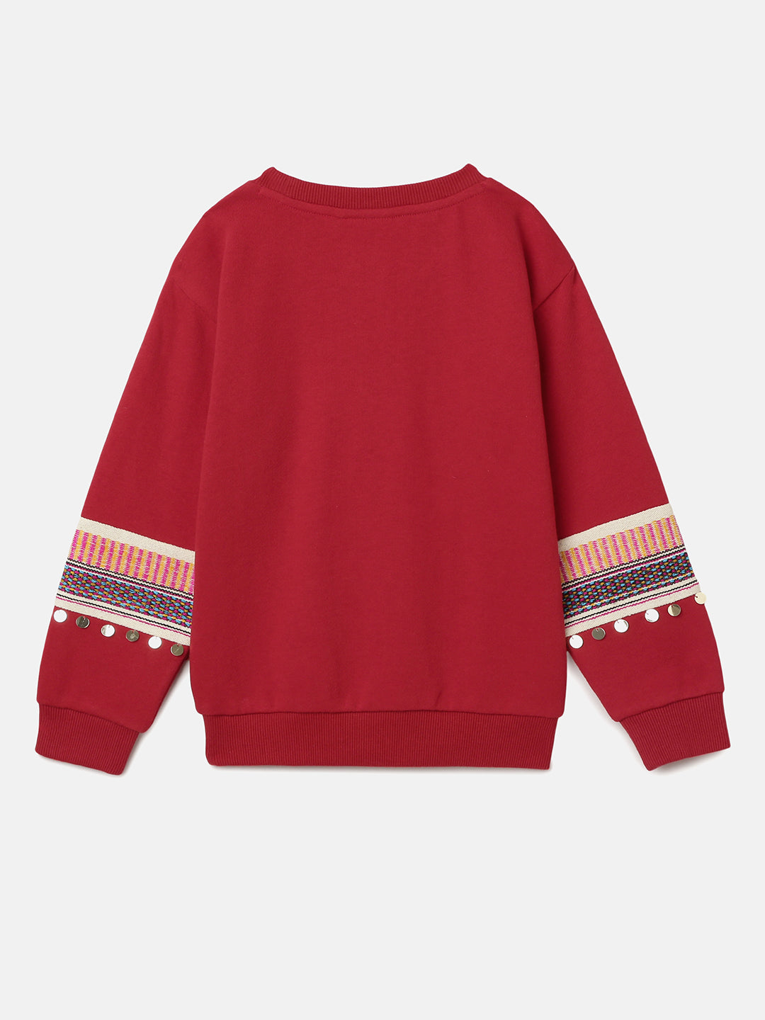 BYB PREMIUM RED COTTON ELASTANE SWEAT SHIRT FOR UNISEX