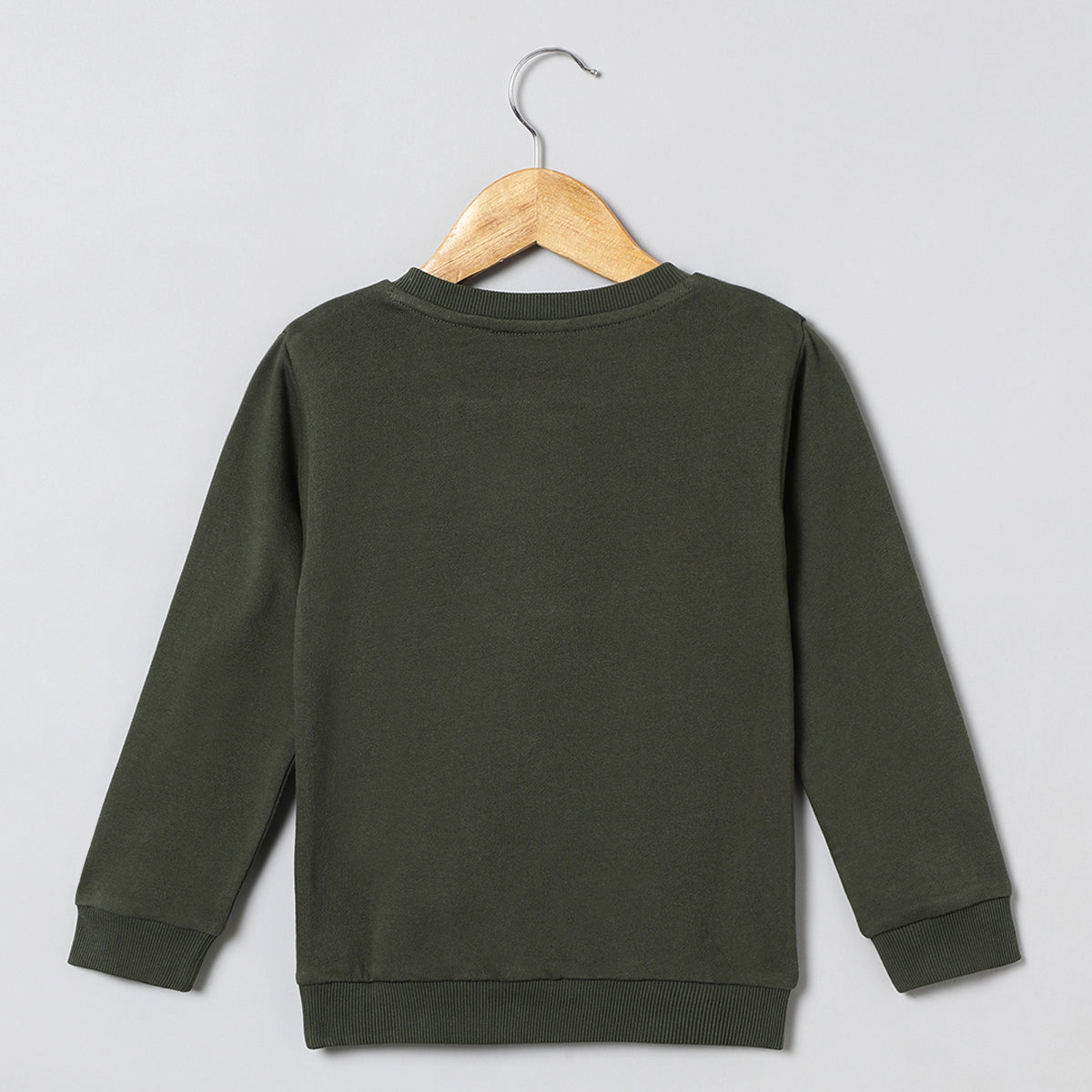 BYB PREMIUM OLIVE SEQUENCE COTTON SWEAT SHIRT FOR UNISEX