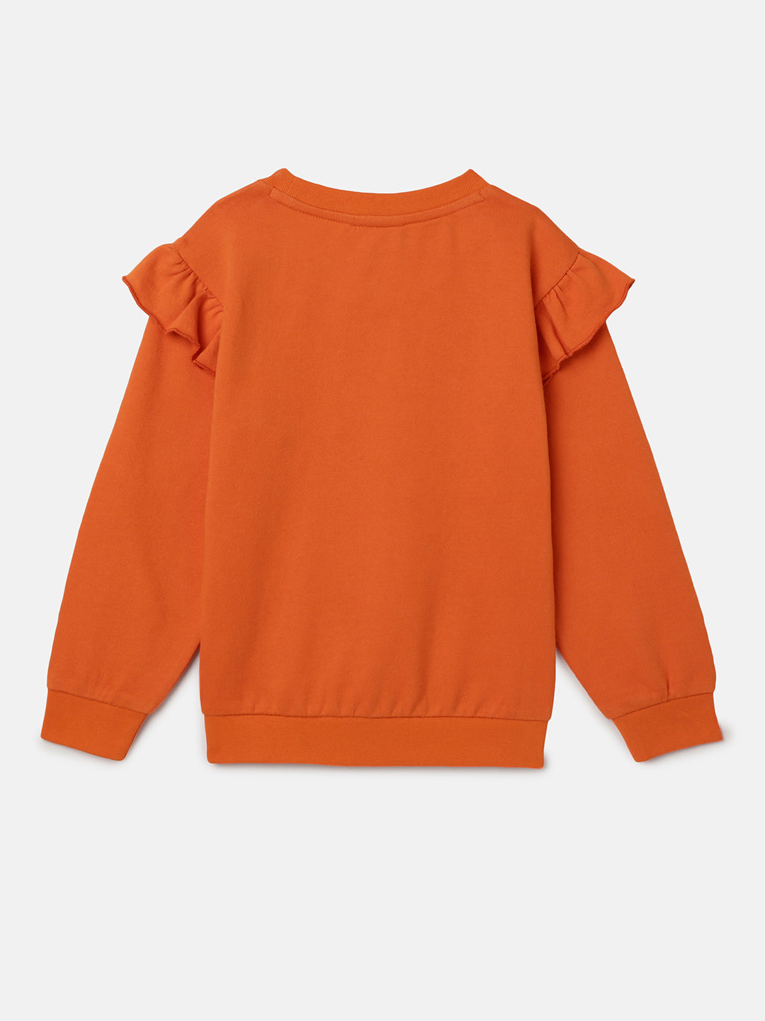 BYB PREMIUM ORANGE COTTON ELASTANE SWEAT SHIRT FOR GIRLS