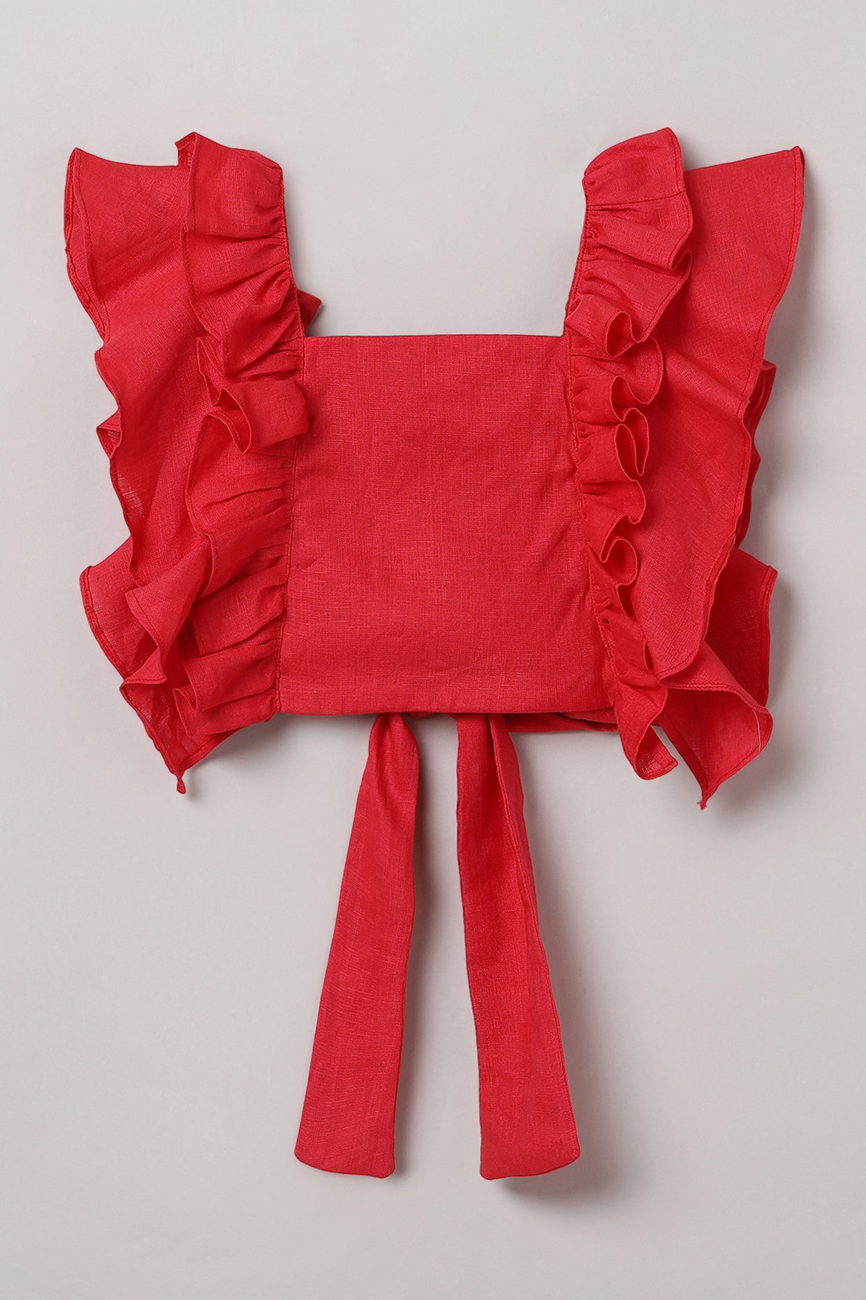 Red Ruffle Top with Plazo Set