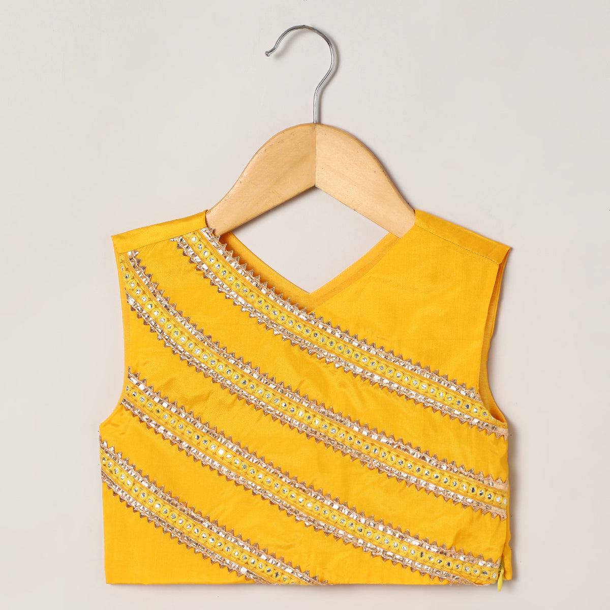 3Pcs Yellow Silk Lehenga Set