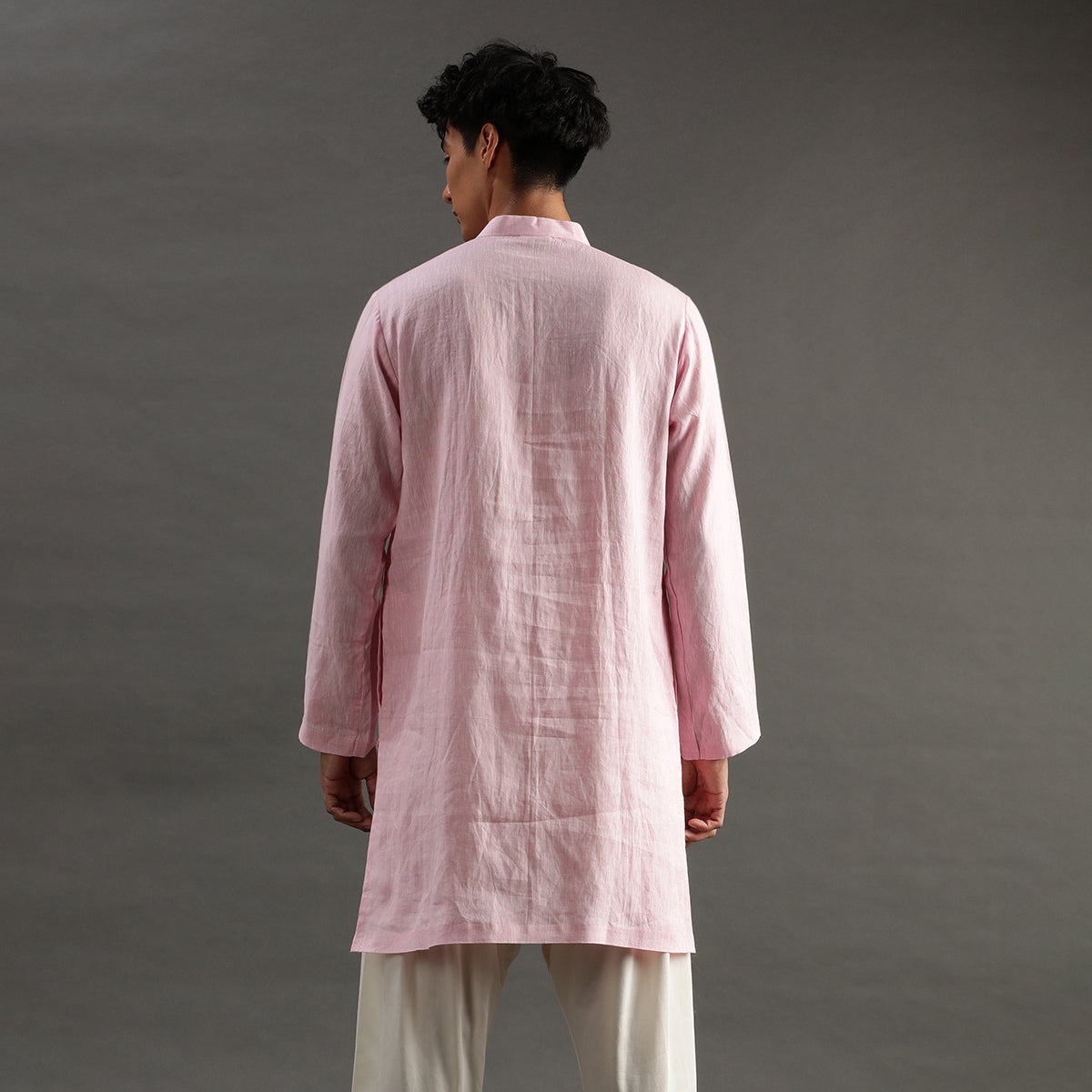 2Pcs Light Pink Linen Kurta Set