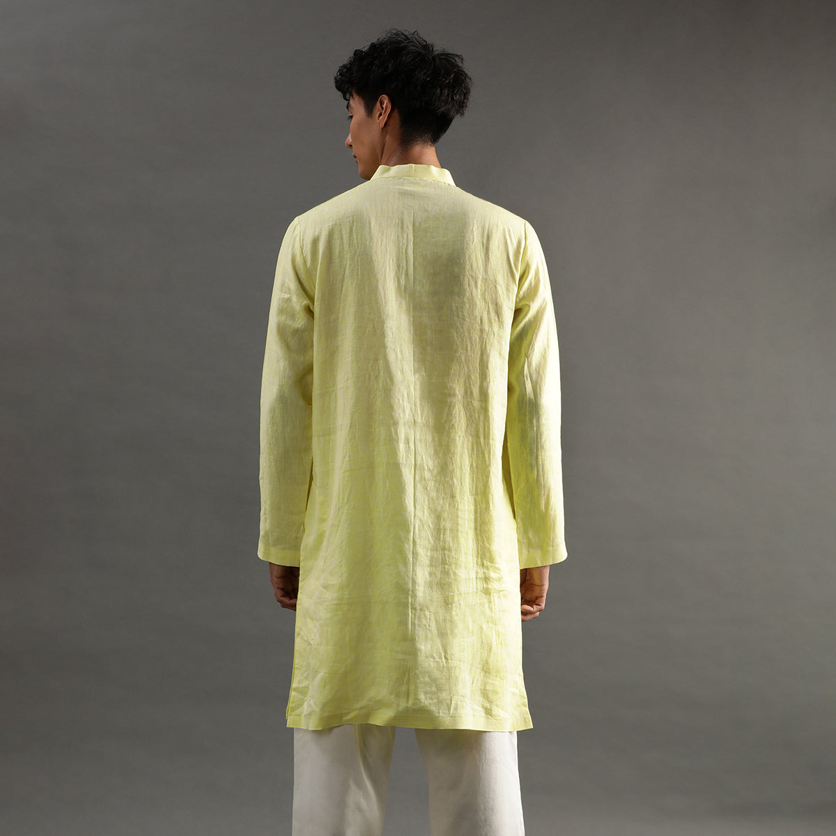 2Pcs Lime Linen Kurta Set