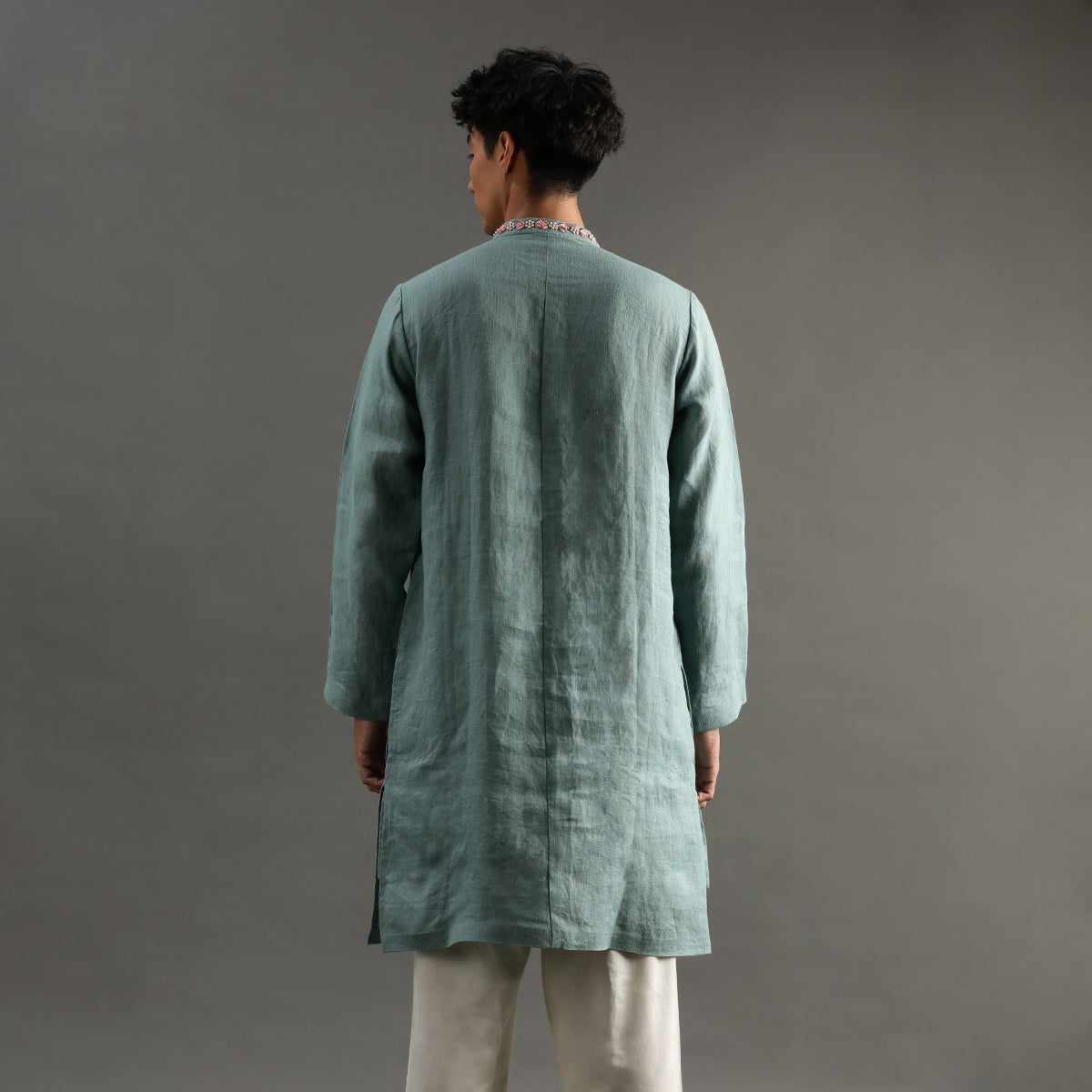 2Pcs Sage Linen Kurta Set