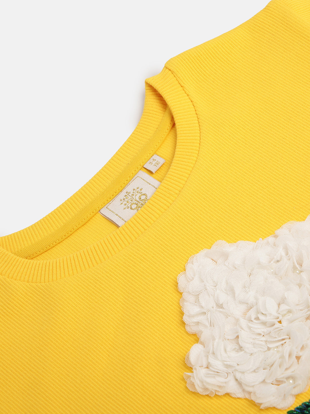 BYB PREMIUM YELLOW COTTON ELASTANE SWEAT SHIRT FOR GIRLS