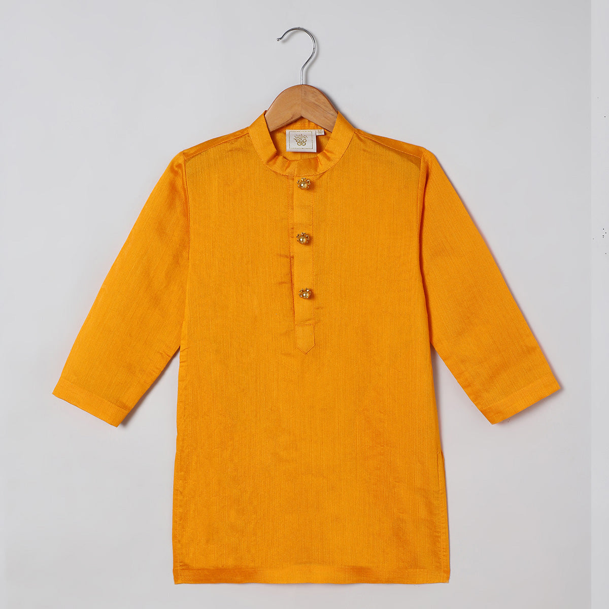 3Pcs Yellow Chanderi Kurta Set