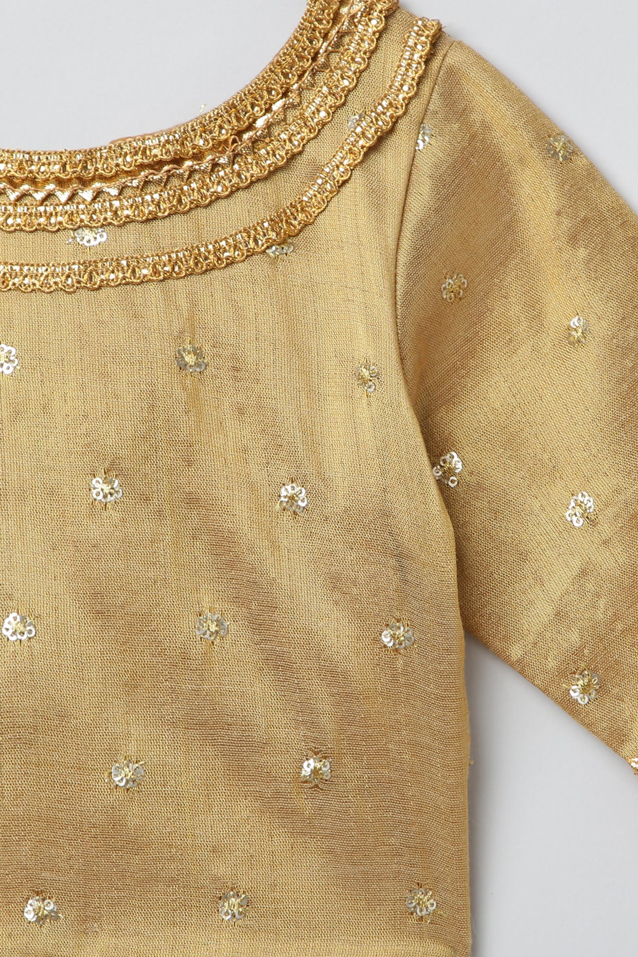 3Pcs Gold Lehenga Set