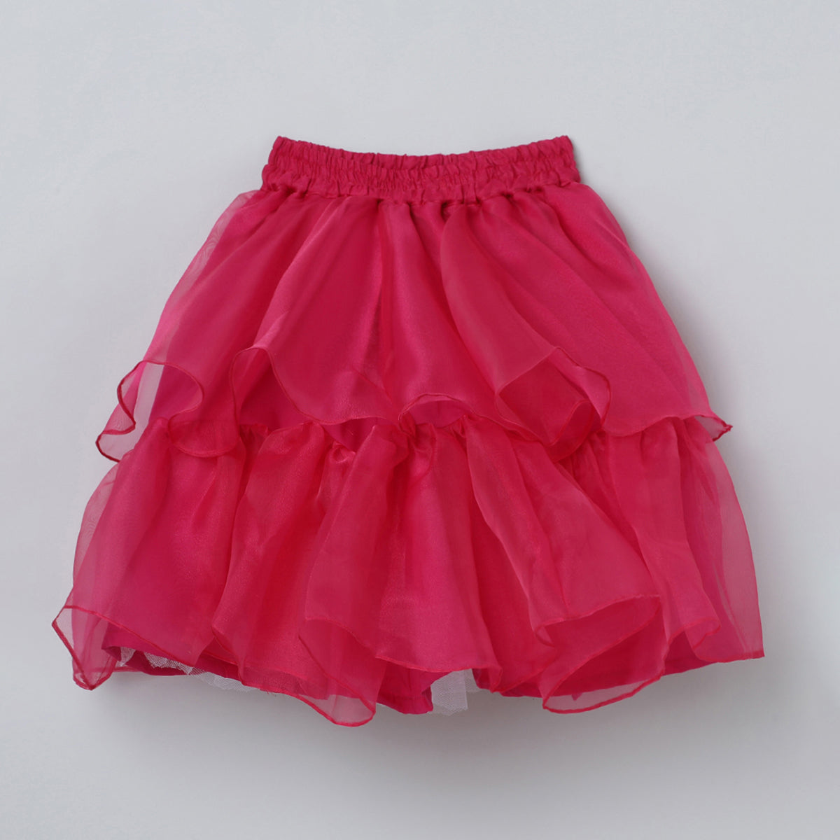 BYB PREMIUM GREEN AND PINK GIRLS LOTUS HAND PEARL AND BEADS EMBROIDERY BANGLORE SILK AND ORGANZA SKIRT AND TOP