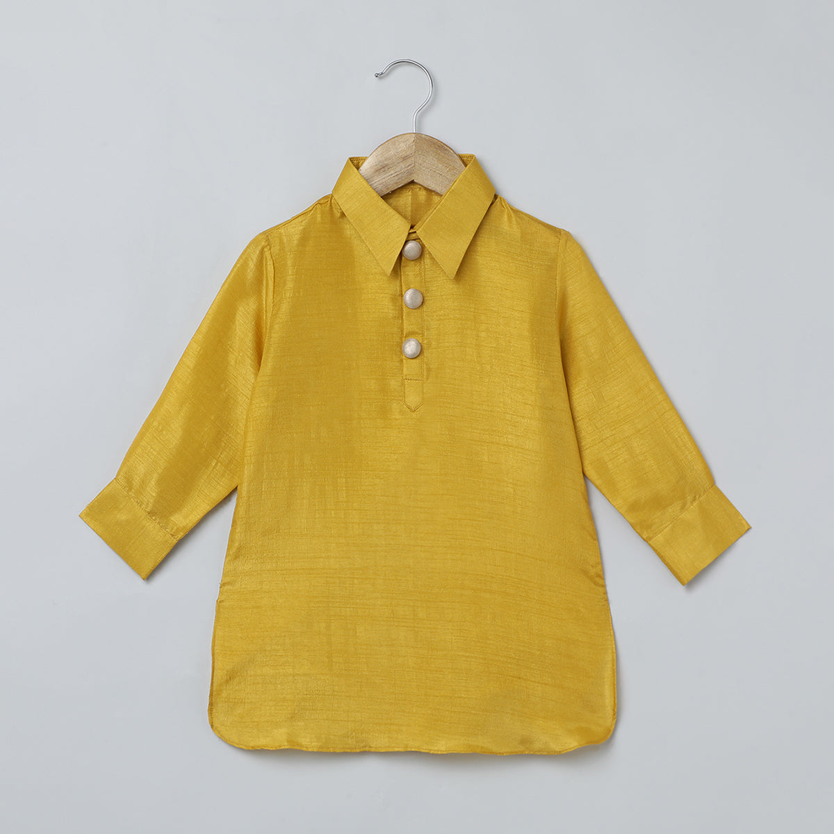 BYB PREMIUM MUSTARD YELLOW BOYS HAND EMBROIDERED SILK KURTA PYJAMA AND JACKET