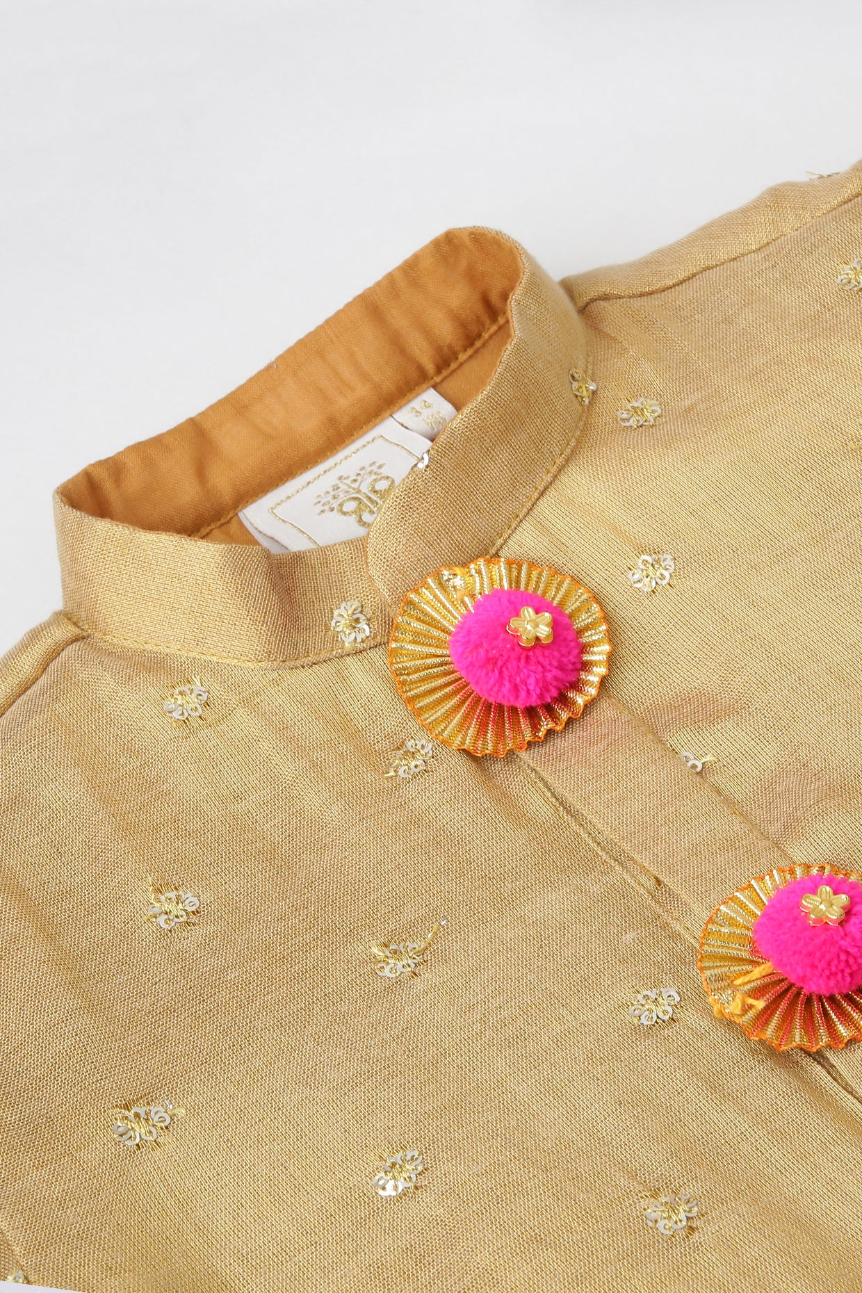 2Pcs Gold Kurta Set