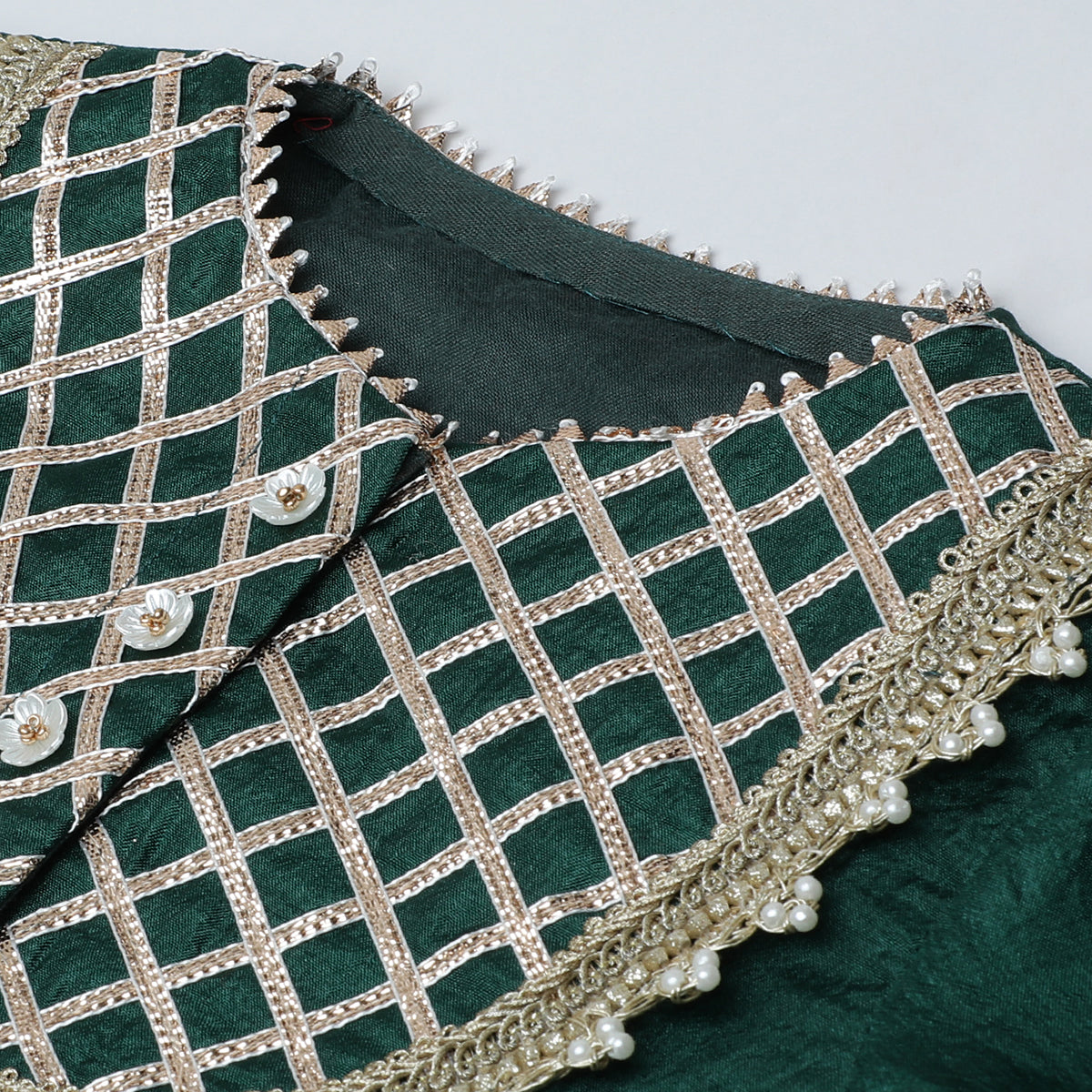 BYB PREMIUM DARK GREEN AND YELLOW GIRLS GOTTA WORK RAW SILK LEHENGA CHOLI DUPATTA