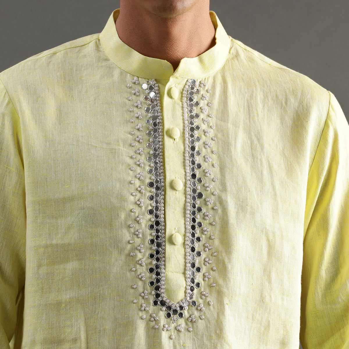 2Pcs Lime Linen Kurta Set