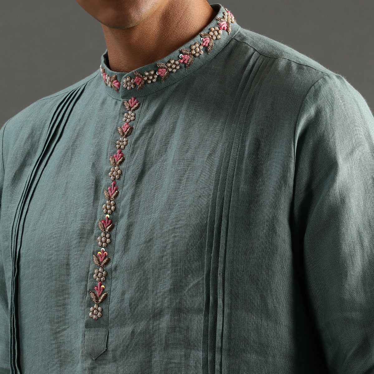 2Pcs Sage Linen Kurta Set