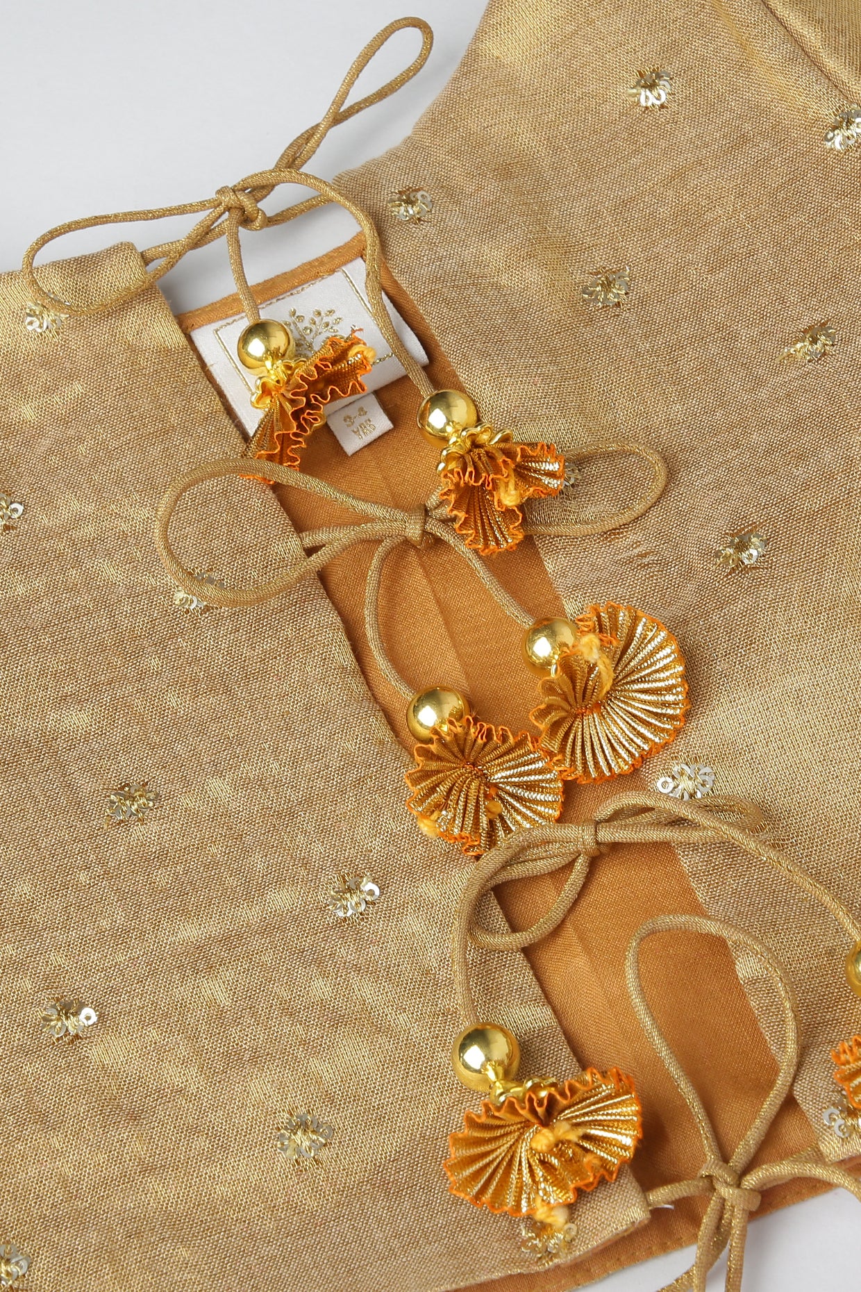 3Pcs Gold Lehenga Set