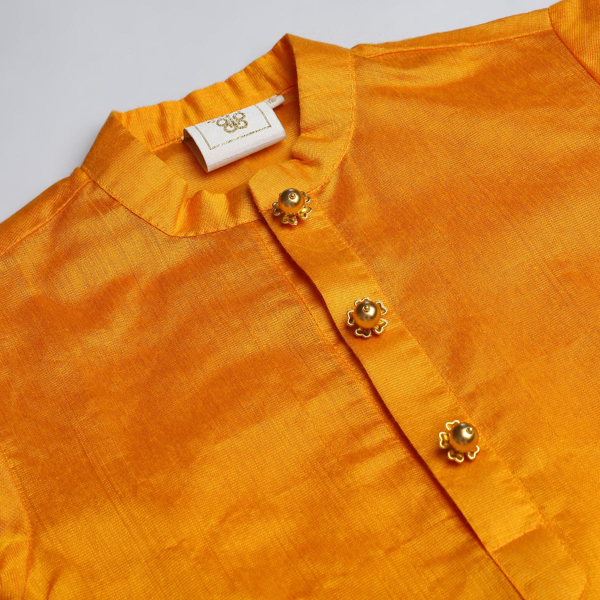 3Pcs Yellow Chanderi Kurta Set