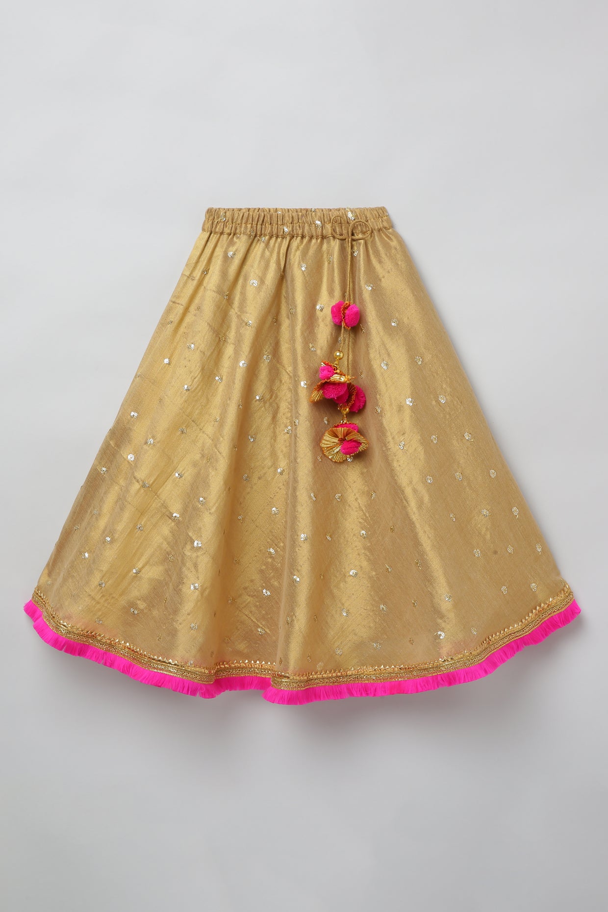 3Pcs Gold Lehenga Set