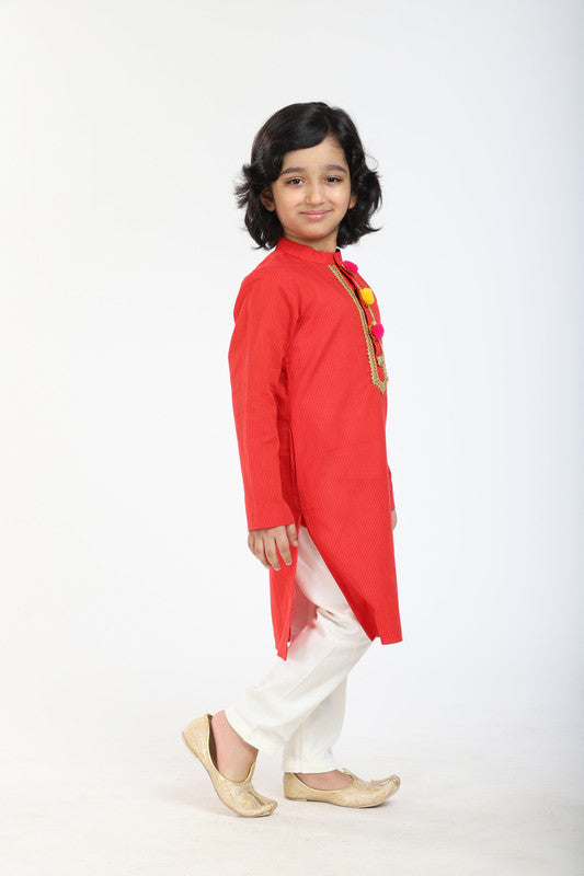 2Pcs Red Kurta Set