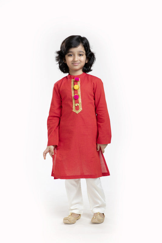 2Pcs Red Kurta Set