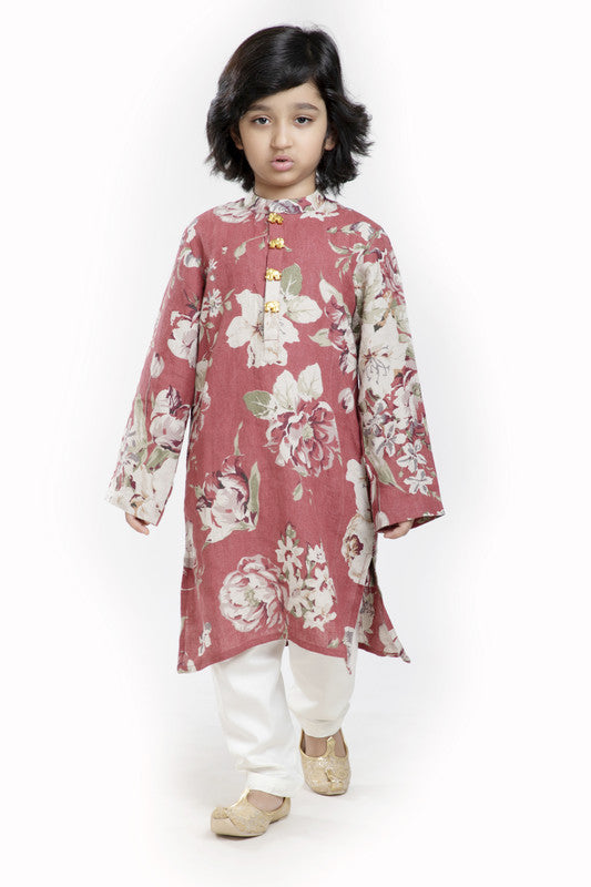 2Pcs Rust Floral Kurta Set