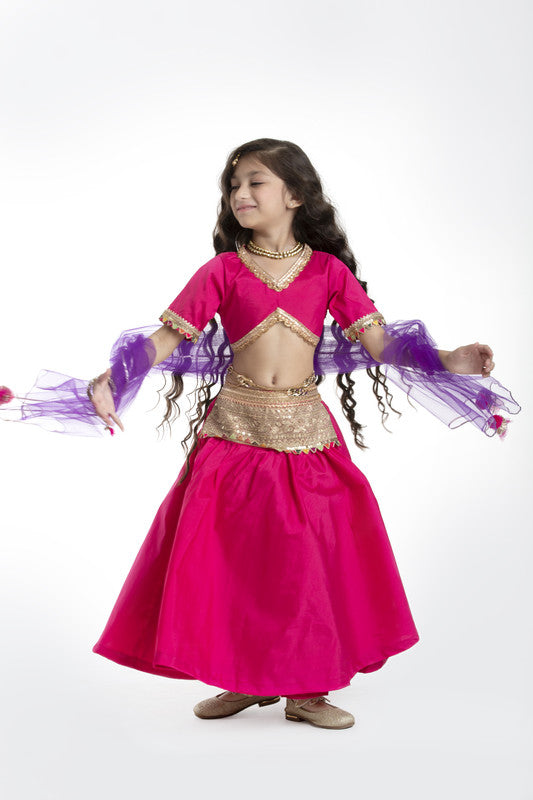 3Pcs Fuchsia Lehenga Set