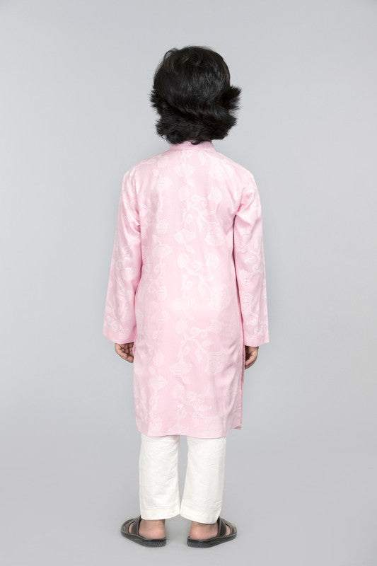 Baby Pink Printed Kurta Set