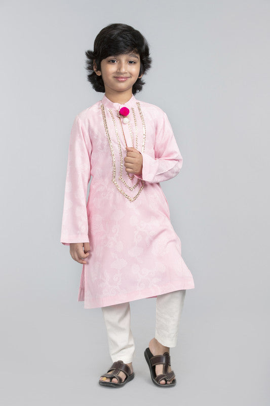 Baby Pink Printed Kurta Set