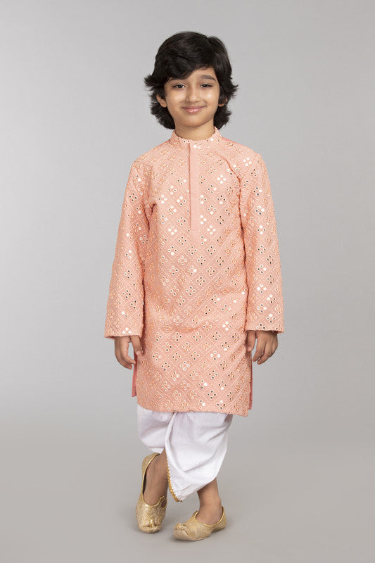 2Pcs Peach Mirror Kurta Set