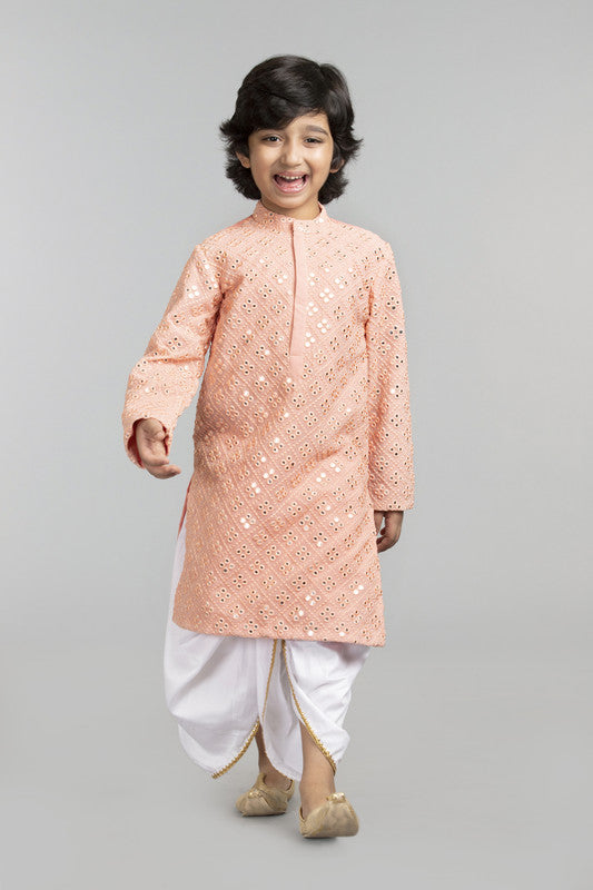 2Pcs Peach Mirror Kurta Set