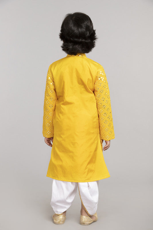 2Pcs Yellow Mirror Kurta Set