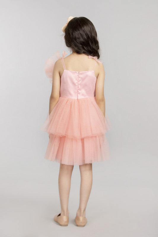 Peach Dress with Tulle