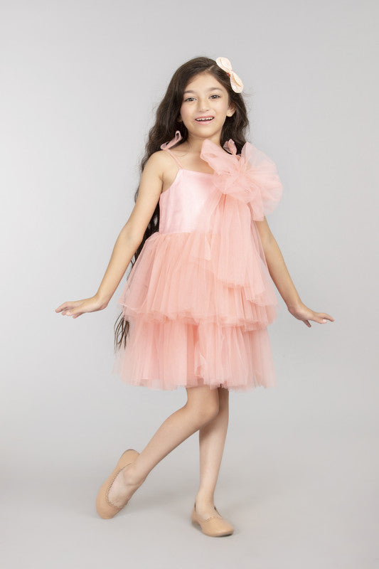 Peach Dress with Tulle