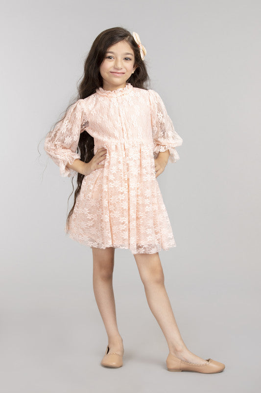 Peach Lace Dress