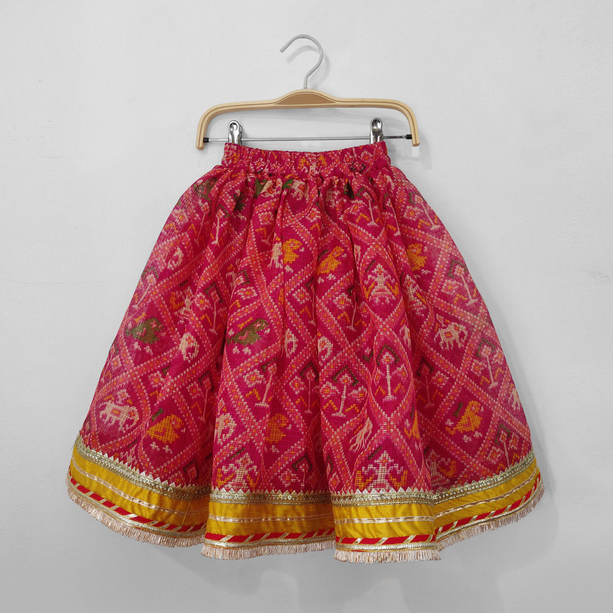 BYB PREMIUM Cotton Kota patola print skirt and velvet top set