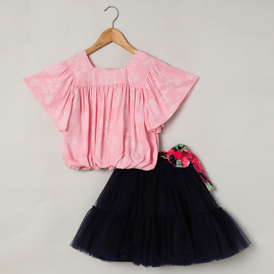 Baloon Top with Skirt Set