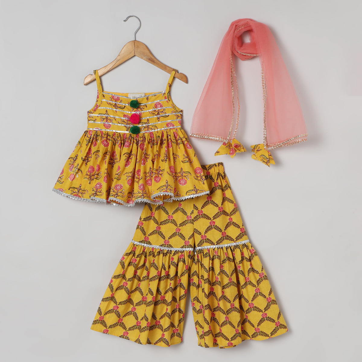 3Pcs Yellow Kurta Set