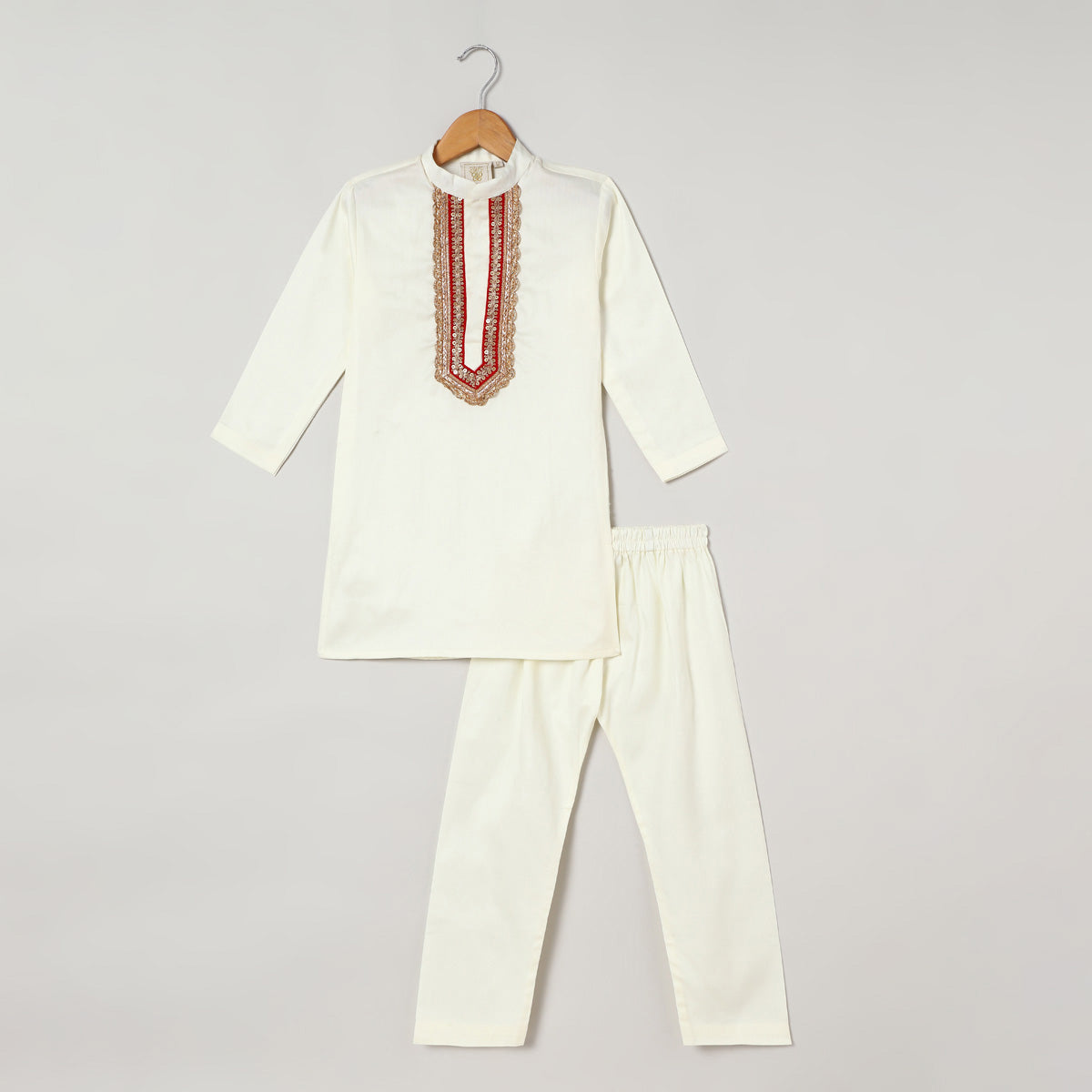 2Pcs Off White Kurta Set