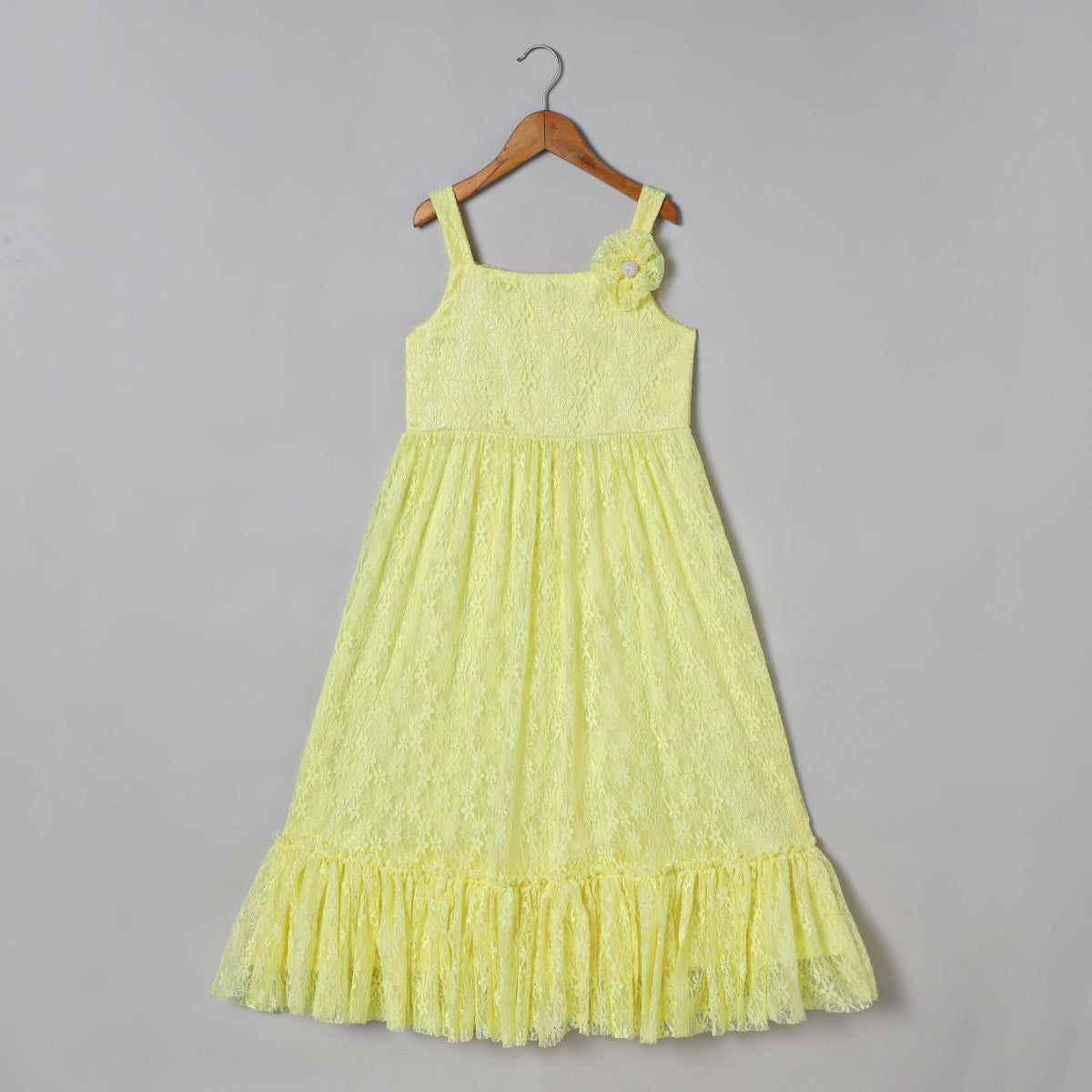 Lime Ruffle Maxi Dress