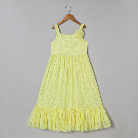 Lime Ruffle Maxi Dress