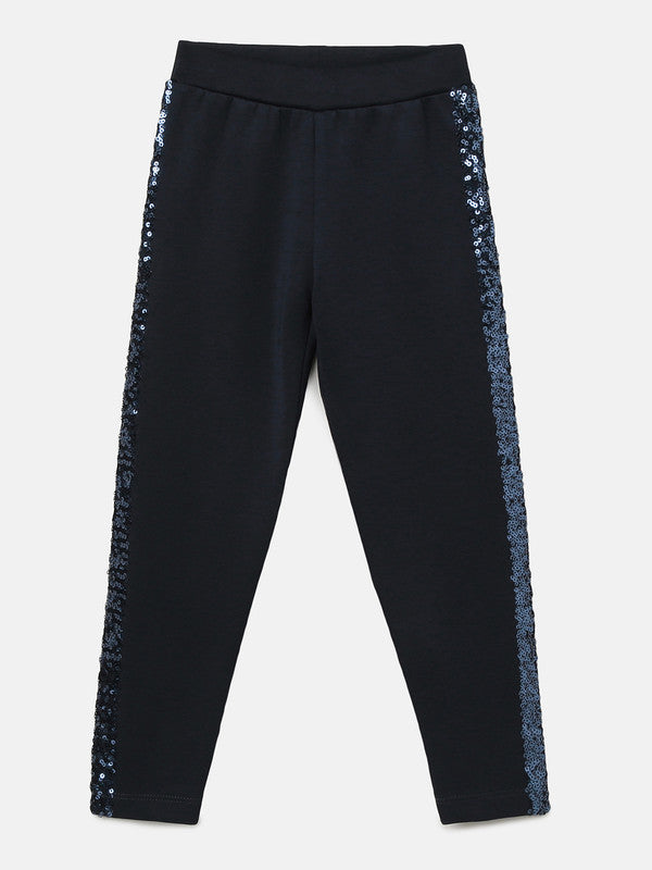 Navy Embroided Jogger