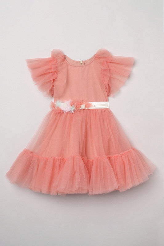 Peach Tulle Dress with