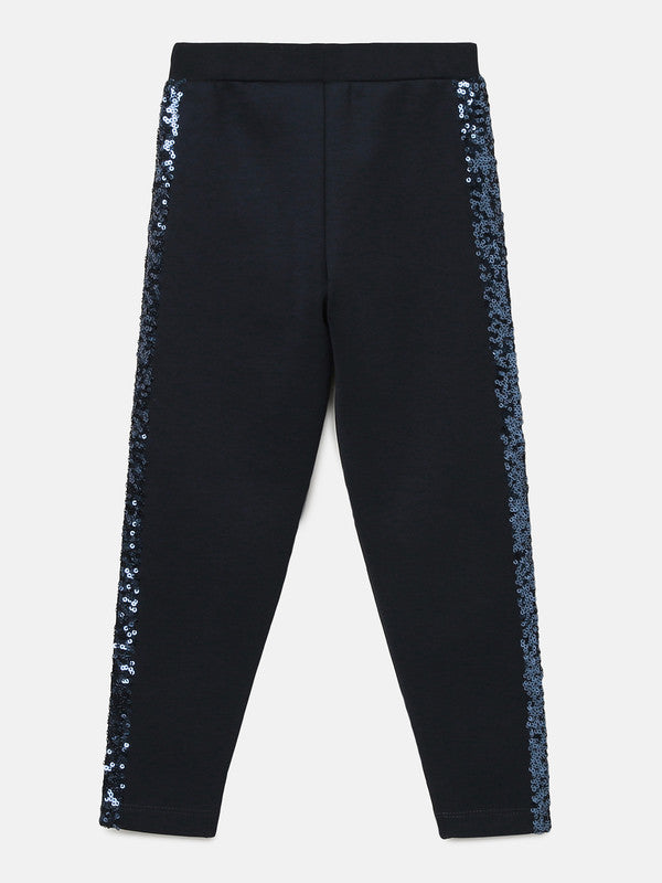 Navy Embroided Jogger