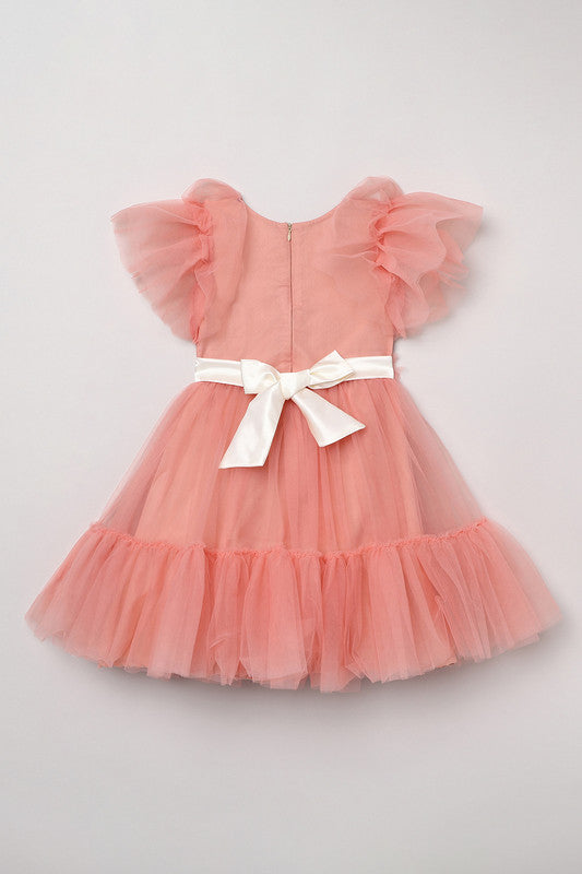 Peach Tulle Dress with