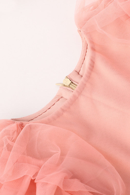 Peach Tulle Dress with