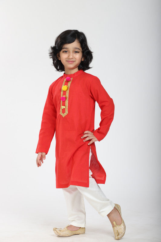 2Pcs Red Kurta Set