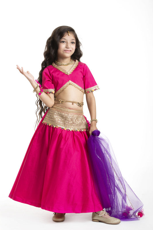 3Pcs Fuchsia Lehenga Set